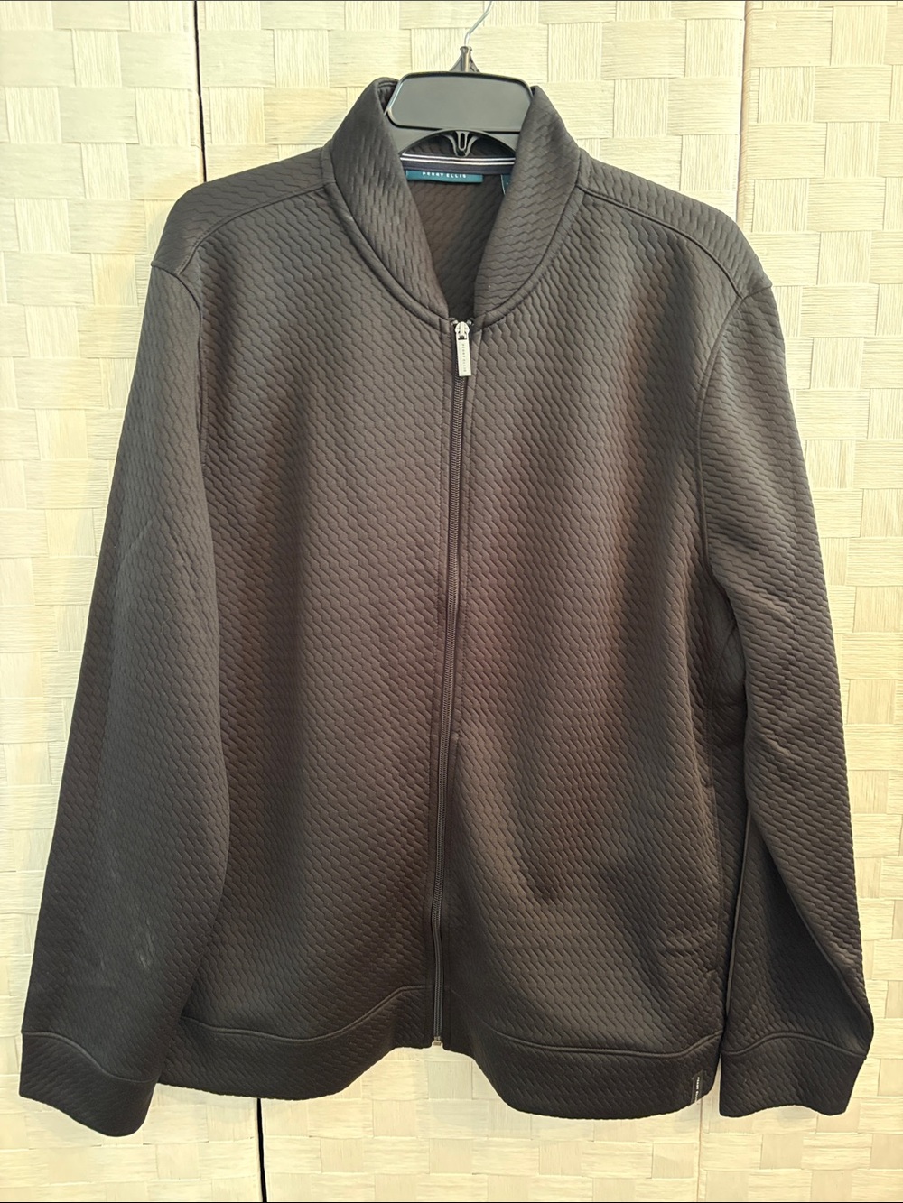 Perry Ellis  black  Quilted Full-Zip Jacket